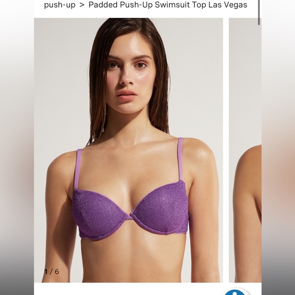 NWT Calzedonia purple fairy violet sparkly medium bikini top - Picture 3 of 15